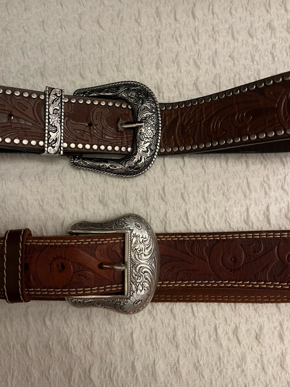Women’s Leather Western Belts With Detailing (come as pair)